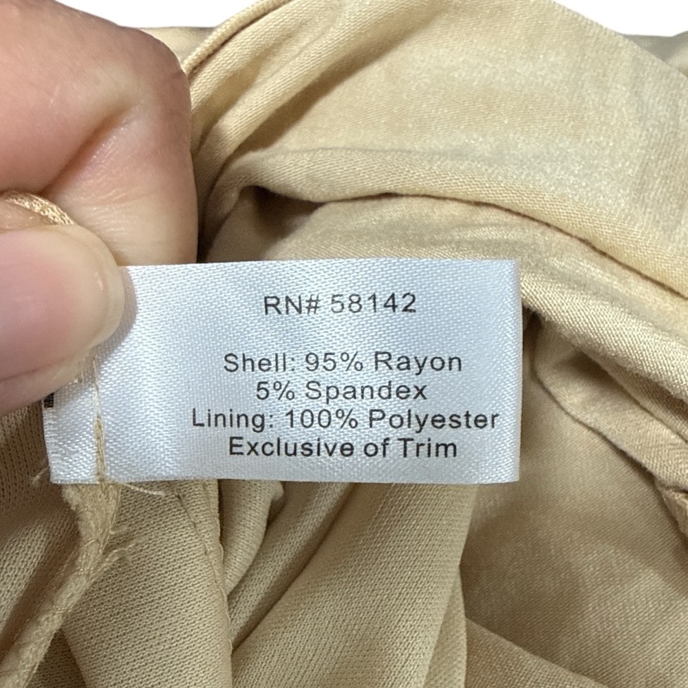 Boston Proper Draped Cowl Neck Ruched Sheath‎ Dress Belted Beige Size 2 Resort - Picture 9 of 11
